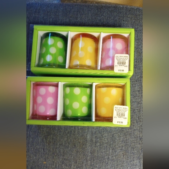 3 Votive Candles Yellow Pink And Green - Picture 3 of 3